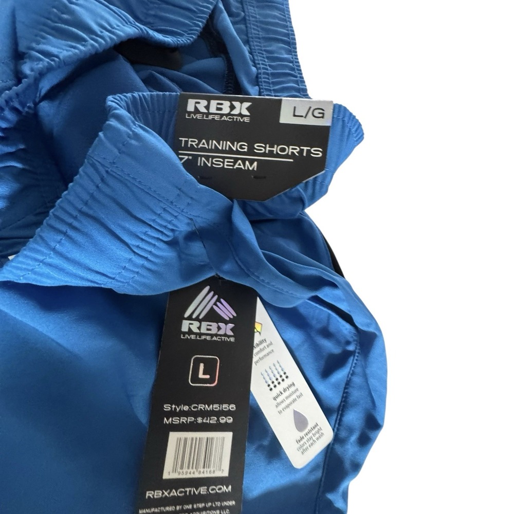 Reebok Mens 7" Active/Training Shorts Blue- Large- NWT MSRP: $42.99 - Picture 3 of 5
